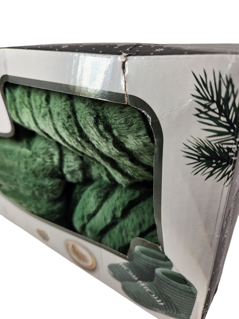 HealthTouch Soft Fluffy Massaging Booties - Green - Picture 3 of 10